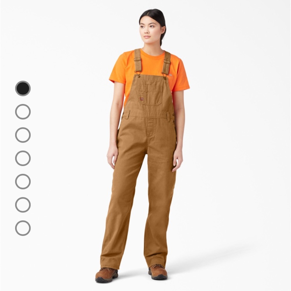 Women's Relaxed Fit Bib Overalls, Rinsed Brown Duck